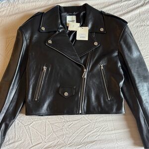 Sandro Paris leather biker jacket Size 40